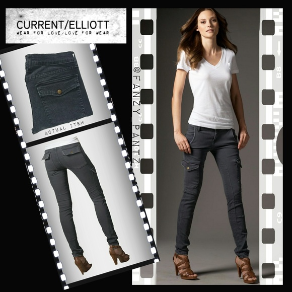 Current/Elliott Denim - Current/Elliott skinny cargo jeans gray size 28